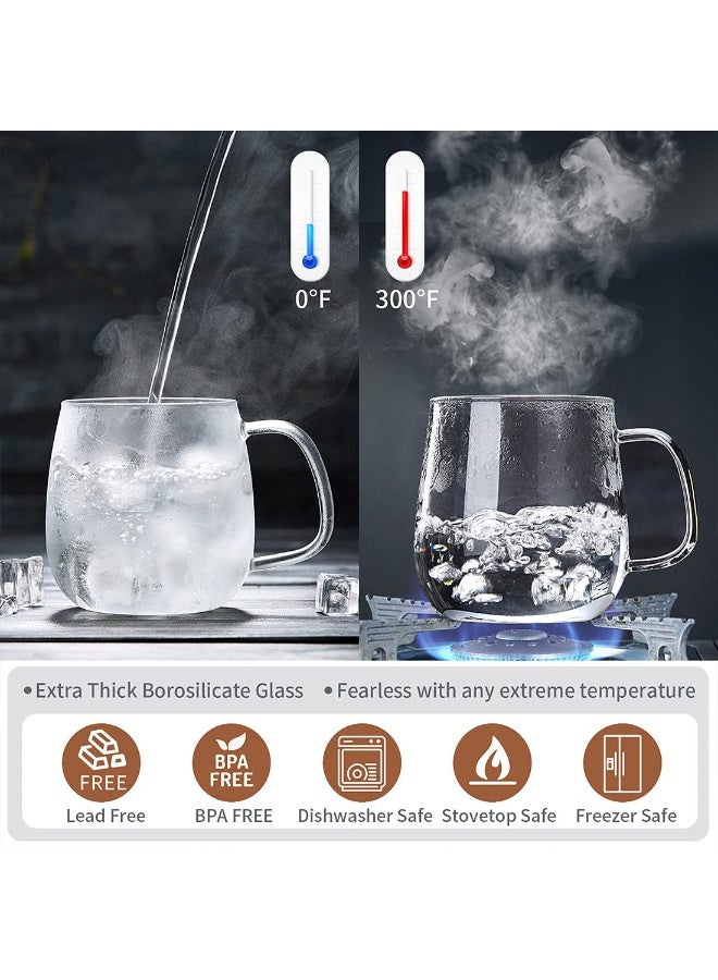 Glass Tea Cup with Infuser and Lid, 17.6oz/520ml Large Borosilicate Teacup,Tea Glass, Clear Mug for Loose Leaf Tea, Blooming Tea, Microwave & Dishwasher Safe - Tea Maker Gift for Birthday. - Image 5